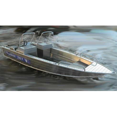 Алюминиевая лодка Wyatboat-390 У с консолями