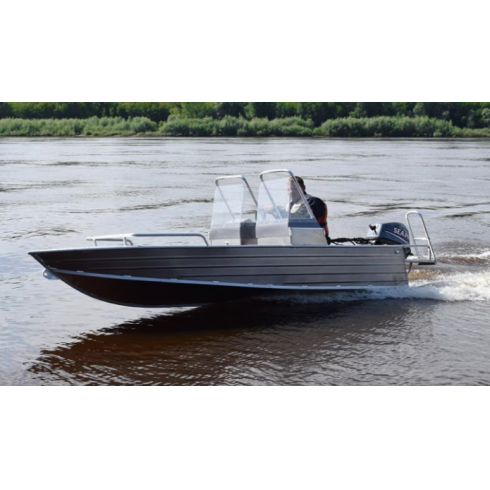 Алюминиевая лодка Wyatboat-390 M с 2 консолями