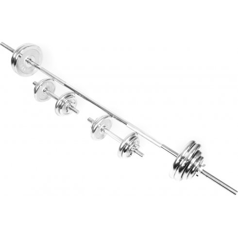 Набор гантелей и штанга хромированные Atlas Sport 48 кг