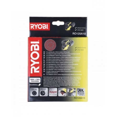 Набор шлифдисков Ryobi RO125A10 (10 шт)